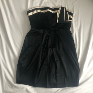 Black and white BCBG satin mini dress